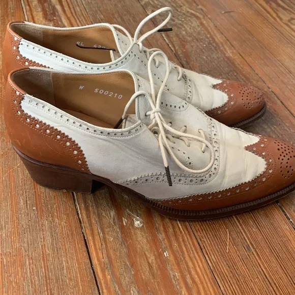 Ralph Lauren luggage Spectator Wingtip Shoes 7B - Picture 3 of 11
